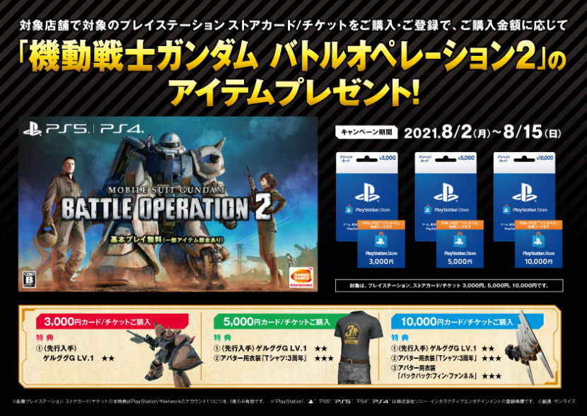 インフォメーション Ps5 Ps4 機動戦士ガンダム バトルオペレーション2 バンダイナムコエンターテインメント公式サイト